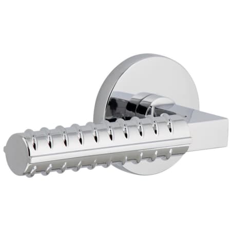Viaggio Circolo Left Handed Solid Brass Passage Door Lever Set with Contempo Rebar Lever and Circolo Rosette - 2-3/8" Backset Bright Chrome