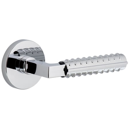 Viaggio Circolo Right Handed Solid Brass Passage Door Lever Set with Contempo Rebar Lever and Circolo Rosette - 2-3/4" Backset Bright Chrome