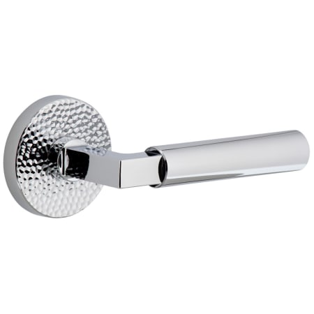 Viaggio Circolo Hammered Right Handed Solid Brass Passage Door Lever Set with Contempo Lever and Circolo Hammered Rosette - 2-3/4" Backset Bright Chrome