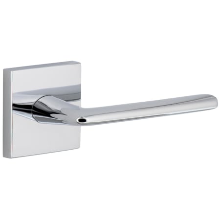 Viaggio Quadrato Right Handed Solid Brass Privacy Door Lever Set with Brezza Lever and Quadrato Backplate - 2-3/8" Backset Bright Chrome