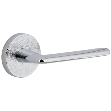 Viaggio Motivo Right Handed Solid Brass Privacy Door Lever Set with Brezza Lever and Circolo Linen Rosette - 2-3/4" Backset Bright Chrome