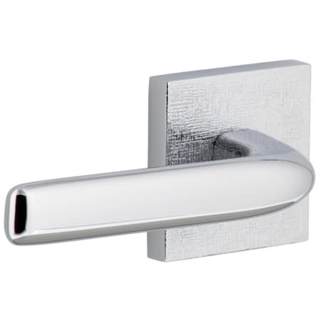 Viaggio Motivo Left Handed Solid Brass Privacy Door Lever Set with Bella Lever and Quadrato Linen Backplate - 2-3/4" Backset Bright Chrome