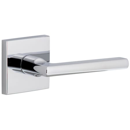 Viaggio Quadrato Right Handed Solid Brass Privacy Door Lever Set with Milano Lever and Quadrato Backplate - 2-3/4" Backset Bright Chrome