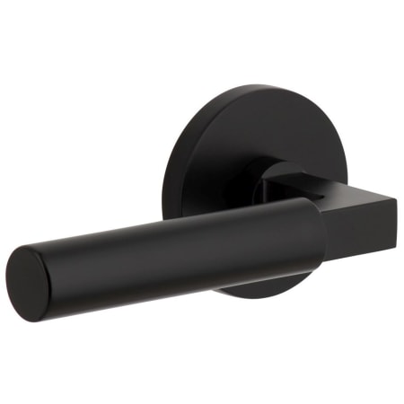 Viaggio Circolo Left Handed Solid Brass Privacy Door Lever Set with Contempo Lever and Circolo Rosette - 2-3/8" Backset Satin Black
