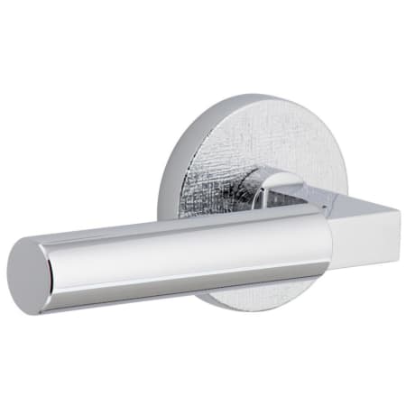 Viaggio Motivo Left Handed Solid Brass Privacy Door Lever Set with Contempo Lever and Circolo Linen Rosette - 2-3/8" Backset Bright Chrome