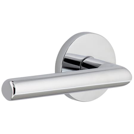 Viaggio Circolo Left Handed Solid Brass Non-Turning One-Sided Dummy Door Lever with Moderno Lever and Circolo Rosette Bright Chrome