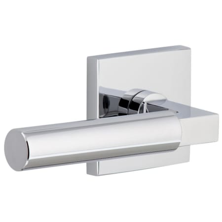 Viaggio Quadrato Left Handed Solid Brass Non-Turning One-Sided Dummy Door Lever with Contempo Lever and Quadrato Backplate Bright Chrome