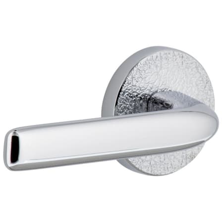 Viaggio Motivo Solid Brass Non-Turning Two-Sided Dummy Door Lever Set with Bella Lever and Circolo Leather Rosette Bright Chrome