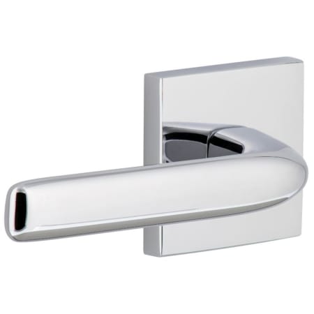 Viaggio Quadrato Solid Brass Non-Turning Two-Sided Dummy Door Lever Set with Bella Lever and Quadrato Backplate Bright Chrome