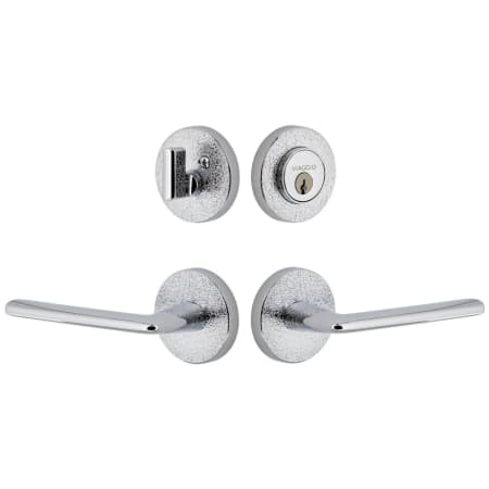 Viaggio Motivo Right Handed Solid Brass Single Cylinder Keyed Entry Door Lever Set and Deadbolt Combo Pack - 2-3/8" Backset Bright Chrome