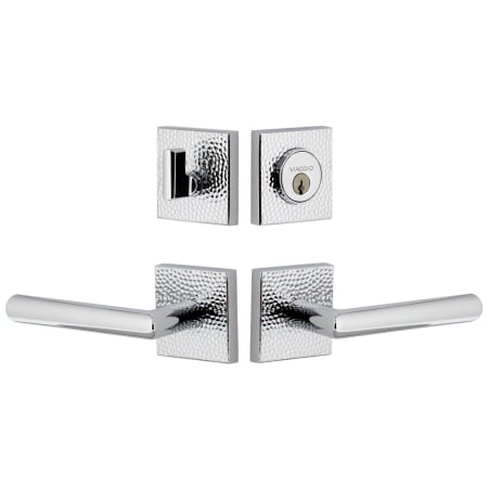 Viaggio Motivo Left Handed Solid Brass Single Cylinder Keyed Entry Door Lever Set and Deadbolt Combo Pack - 2-3/8" Backset Bright Chrome