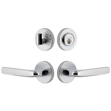 Viaggio Motivo Left Handed Solid Brass Single Cylinder Keyed Entry Door Lever Set and Deadbolt Combo Pack - 2-3/4" Backset Bright Chrome