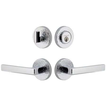 Viaggio Motivo Left Handed Solid Brass Single Cylinder Keyed Entry Door Lever Set and Deadbolt Combo Pack - 2-3/4" Backset Bright Chrome