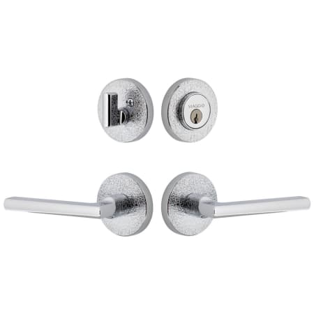 Viaggio Motivo Left Handed Solid Brass Single Cylinder Keyed Entry Door Lever Set and Deadbolt Combo Pack - 2-3/4" Backset Bright Chrome