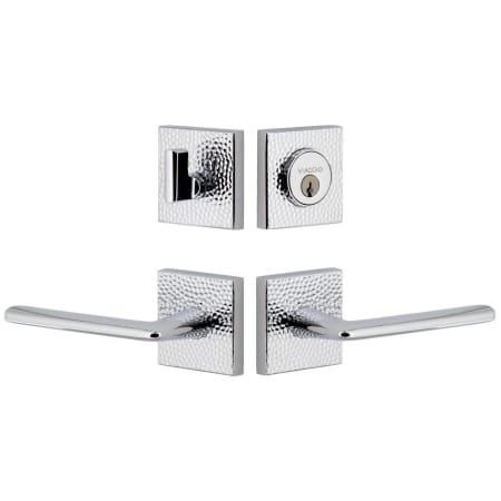 Viaggio Motivo Left Handed Solid Brass Single Cylinder Keyed Entry Door Lever Set and Deadbolt Combo Pack - 2-3/4" Backset Bright Chrome