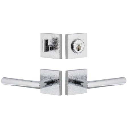 Viaggio Motivo Left Handed Solid Brass Single Cylinder Keyed Entry Door Lever Set and Deadbolt Combo Pack - 2-3/4" Backset Bright Chrome