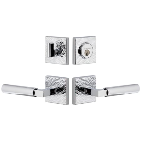 Viaggio Motivo Left Handed Solid Brass Single Cylinder Keyed Entry Door Lever Set and Deadbolt Combo Pack - 2-3/8" Backset Bright Chrome
