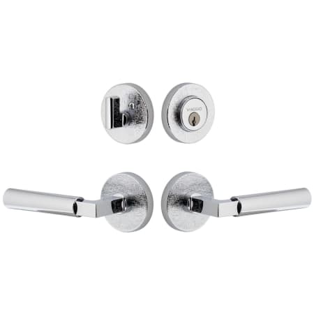 Viaggio Motivo Left Handed Solid Brass Single Cylinder Keyed Entry Door Lever Set and Deadbolt Combo Pack - 2-3/8" Backset Bright Chrome