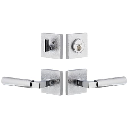 Viaggio Motivo Right Handed Solid Brass Single Cylinder Keyed Entry Door Lever Set and Deadbolt Combo Pack - 2-3/4" Backset Bright Chrome
