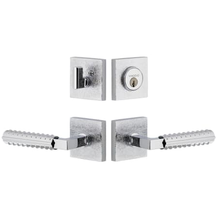 Viaggio Motivo Right Handed Solid Brass Single Cylinder Keyed Entry Door Lever Set and Deadbolt Combo Pack - 2-3/4" Backset Bright Chrome