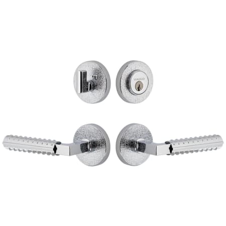 Viaggio Motivo Right Handed Solid Brass Single Cylinder Keyed Entry Door Lever Set and Deadbolt Combo Pack - 2-3/4" Backset Bright Chrome