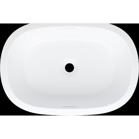 Victoria and Albert Barcelona 22-3/8" Oval Limestone Undermount Bathroom Sink with Overflow Standard Matte White
