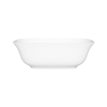 Victoria and Albert Amiata 70" Free Standing Natural Stone Soaking Tub with Center Drain Standard Matte White