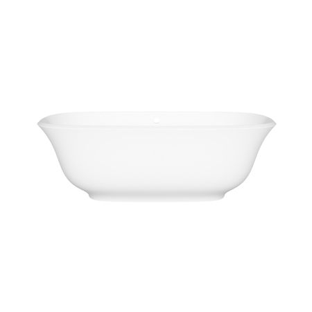 Victoria and Albert Amiata 70" Free Standing Natural Stone Soaking Tub with Center Drain Standard Matte White