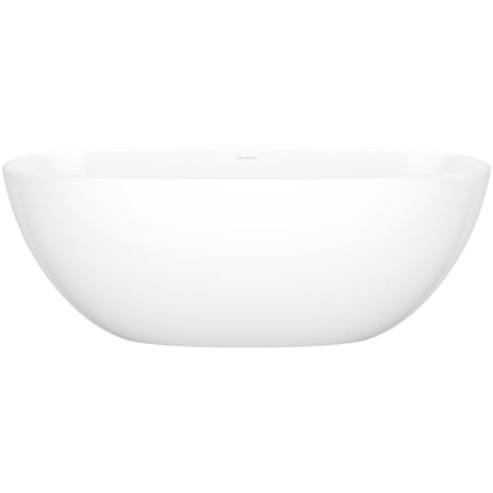 Victoria and Albert Barcelona 60" Free Standing Natural Stone Soaking Tub with Center Drain Gloss White