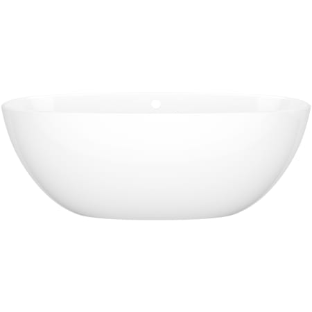 Victoria and Albert Barcelona 60" Free Standing Natural Stone Soaking Tub with Center Drain and Overflow Gloss White