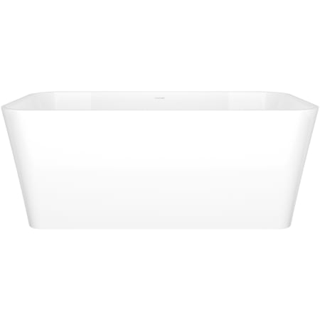 Victoria and Albert Edge 59" Free Standing Volcanic Limestone Soaking Tub with Center Drain Gloss White