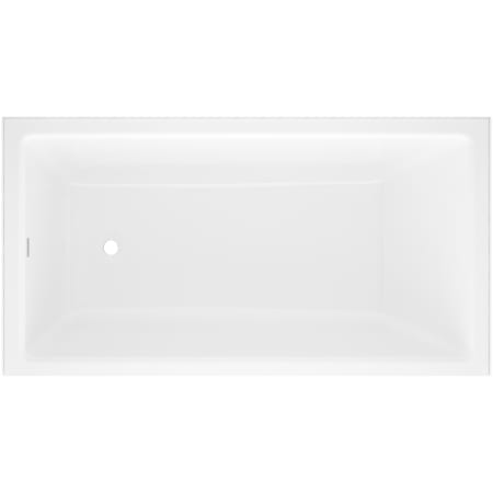 Victoria and Albert Kaldera 60" Drop In, Three Wall Alcove Volcanic Limestone Soaking Tub with Left Drain and Overflow Gloss White