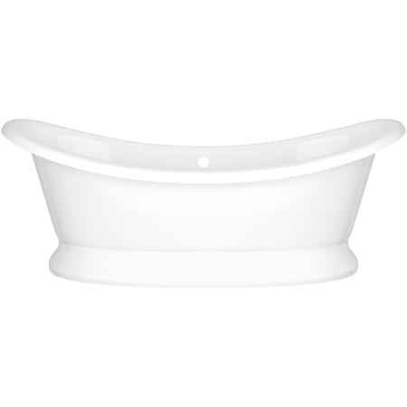 Victoria and Albert Marlborough 75" Free Standing Volcanic Limestone Soaking Tub with Center Drain and Overflow Gloss White