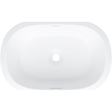 Victoria and Albert Barcelona 20-7/8" Oval Limestone Undermount Bathroom Sink with Overflow Standard Matte White
