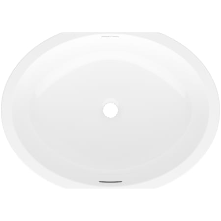 Victoria and Albert Kaali 23-3/8" Oval Volcanic Limestone Undermount Bathroom Sink with Overflow Gloss White