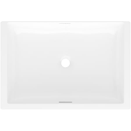 Victoria and Albert Kaldera 24" Rectangular Volcanic Limestone Undermount Bathroom Sink with Overflow Gloss White