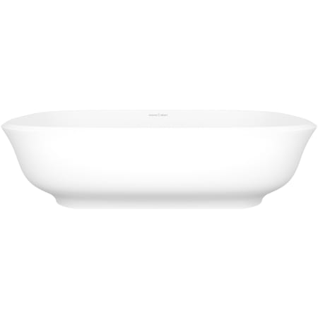 Victoria and Albert Amiata 23-5/8" Rectangular Limestone Vessel Bathroom Sink Standard Matte White