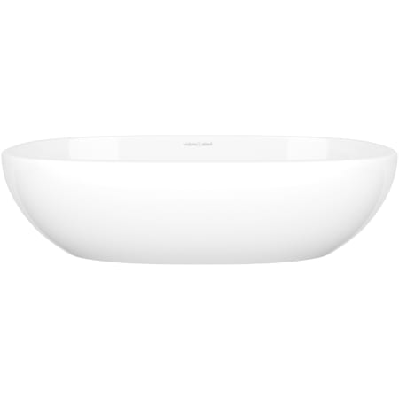 Victoria and Albert Barcelona 21-1/2" Oval Volcanic Limestone Vessel Bathroom Sink with Overflow and Gloss White