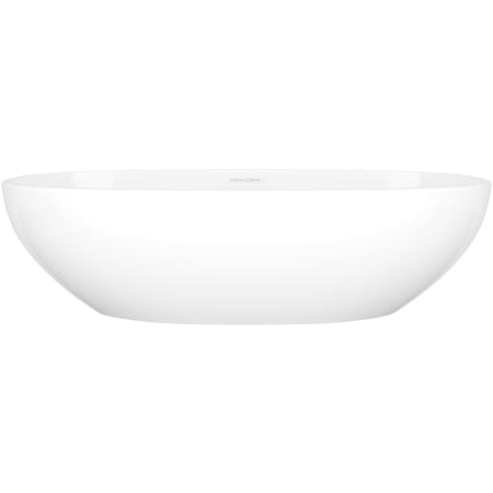Victoria and Albert Barcelona 25" Oval Volcanic Limestone Vessel Bathroom Sink Gloss White