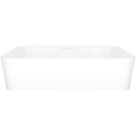 Victoria and Albert Edge 17-3/4" Rectangular Volcanic Limestone Vessel Bathroom Sink Gloss White