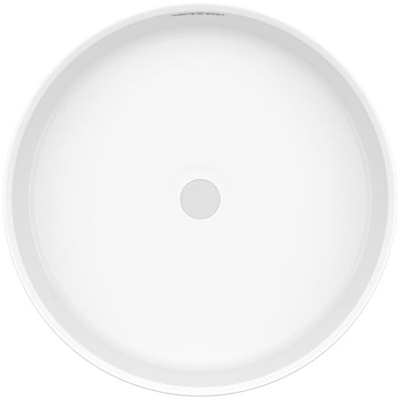 Victoria and Albert Kerid 16-3/4" Circular Limestone Vessel Bathroom Sink Standard White