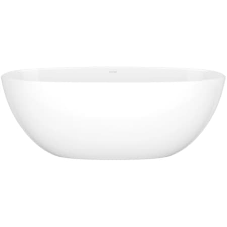 Victoria and Albert Barcelona 59" Free Standing Volcanic Limestone Soaking Tub with Center Drain Gloss White