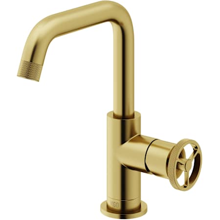 Vigo Cass 1.2 GPM 9" Single Handle Single Hole Bathroom Faucet Matte Brushed Gold
