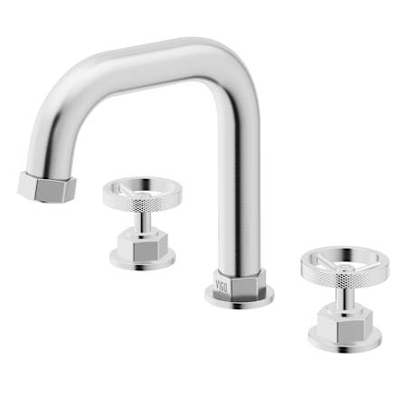 Vigo Hart 1.2 GPM 8" H Double Handle Widespread Bathroom Faucet Brushed Nickel
