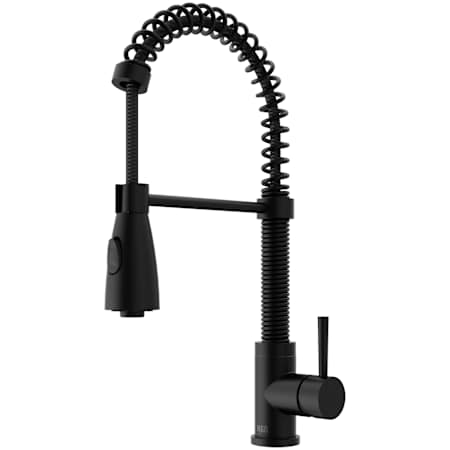 Vigo Brant 1.8 GPM 19" H Single Handle Single Hole Pre-Rinse Pull Down Kitchen Faucet Matte Black
