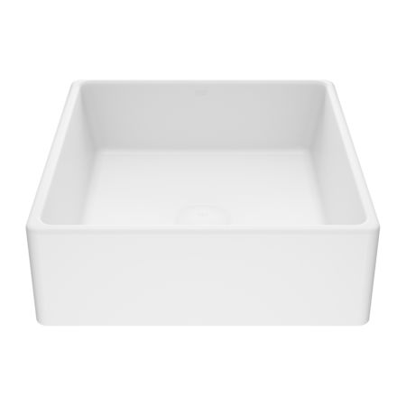 Vigo Dianthus 15" L x 15" W x 5" H Square Stone Composite Vessel Bathroom Sink White