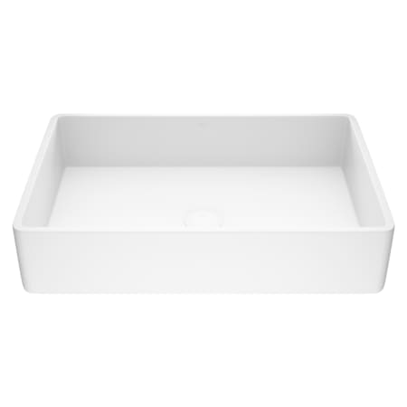Vigo Magnolia 21" L x 14" W x 5" H Rectangular Stone Composite Vessel Bathroom Sink White