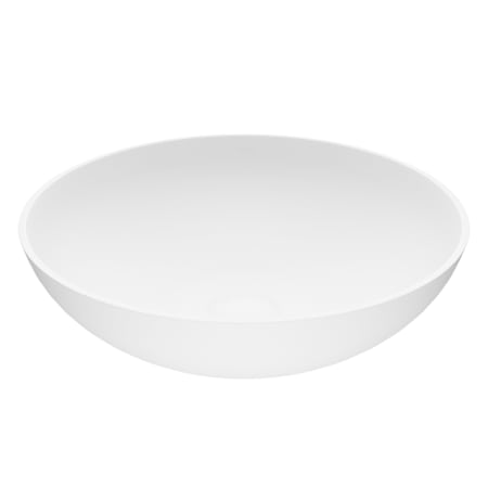 Vigo Lotus 16" L x 16" W x 5" H Circular Stone Composite Vessel Bathroom Sink Matte White