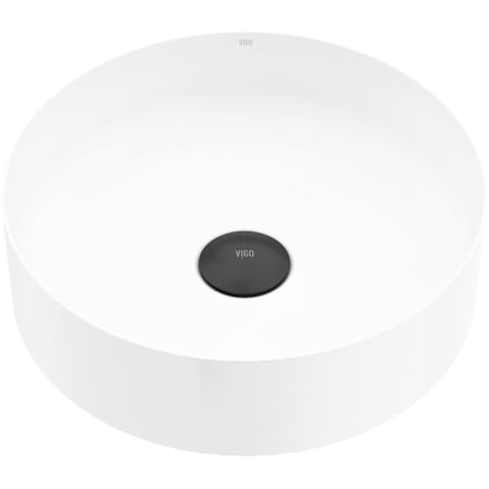 Vigo UltraThin 14" Circular Stone Composite Vessel Bathroom Sink Matte White