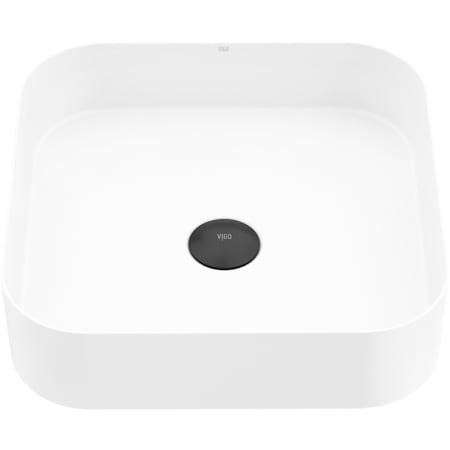 Vigo UltraThin 15-3/4" Square Stone Composite Vessel Bathroom Sink Matte White